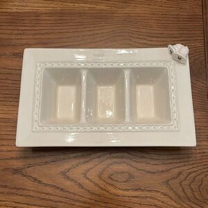 Nora Fleming Pearl‎ Dot Divided Stoneware Dish